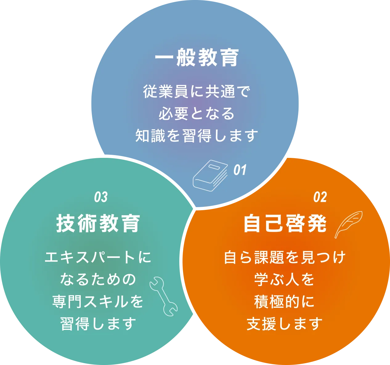 一般教育、自己啓発、技術教育