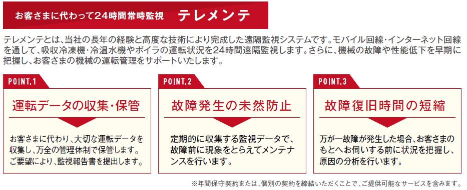 テレメンテ監視システムのサポート内容